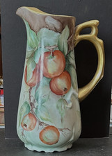 Signed 10" Tankard Pitcher PORCELAIN Hand Painted Gilt JEAN POUYAT LIMOGES Davis