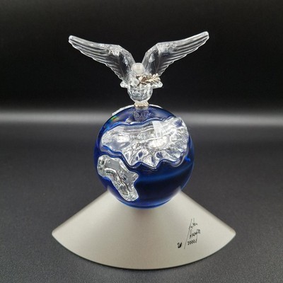 Swarovski Crystal Anton Hirzinger Dove World Peace Blue Globe Millennium 2000