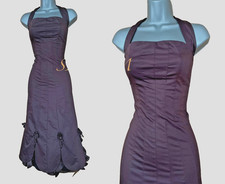 Karen Millen UK 10 Brown Halterneck Embellished Cocktail Princes Midi Dress EU38