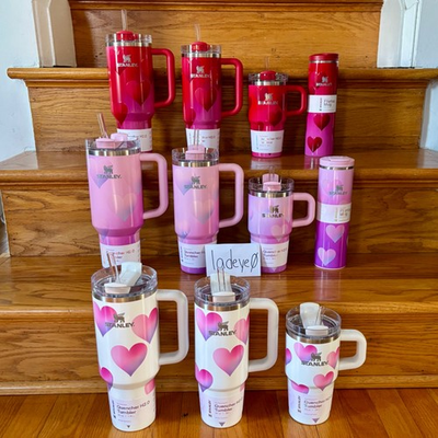 #ad Stanley Target Valentine 2026 ALL SIZES Frosted Rouge Powder Pink Heart Gradient $75.00