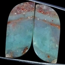 24.80Cts Natural Aqua Chalcedony Pair Fancy Cabochon Gemstone 13X29X4MM