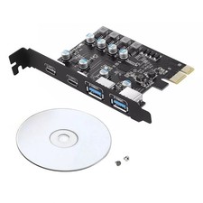 4 Port PCI-E Card 2 USB-A 2 USB-C PCI Express Extension Card USB3.0 5Gbps