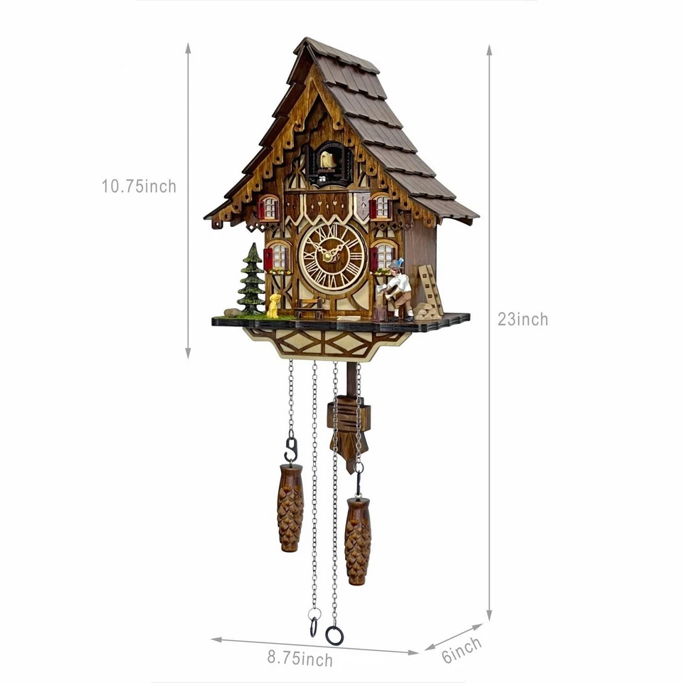 Cuckoo Clock for Wall Art: 12 Melodies, Volume Control, Night Mode, Germany S... - Image 3 of 4