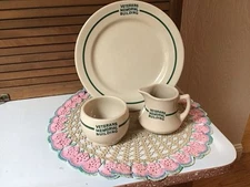 VTG Wallace Restaurant Ware Veterans Memorial Bldg. Plate , Crm/Sug