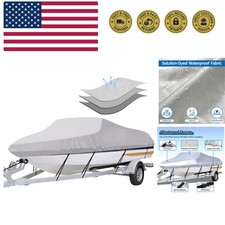 Trailerable Boat Cover- 17'-19' Heavy Duty Waterproof Tarp Covers with Storag...