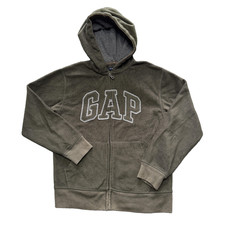 Gap Kinder Fleece Hoodie XL 12 gr&uuml;n Full Zip Logo Freizeit Fleece gebraucht