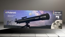 NEW Polaroid IT-160X 75X/150X Refractor Telescope Full Size Adjustable Tripod