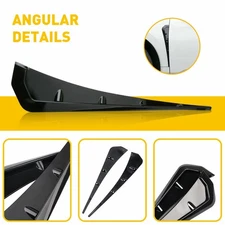2Pcs Universal Glossy Black Car Exterior Side Fender Vent Air Wing Cover Trim US