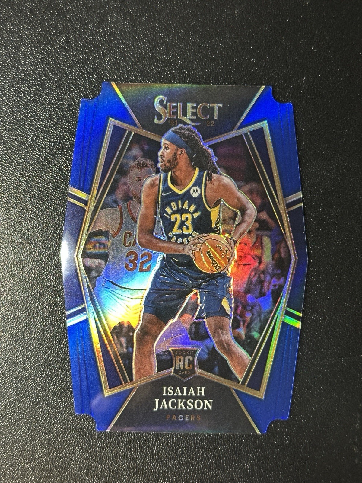 2021 Panini Select Premier Level Blue Prizm Die-Cut Isaiah Jackson /249 Pacers
