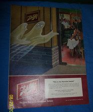 1952 Magazine Ad for Schlitz Beer fea. 2 Ghos...