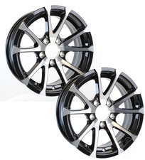 2-pack Aluminum Trailer Wheels 15x5 15 Inch Rim Black And Machined 5 Lug T07 2-pack Aluminum Trailer Wheels 15x5 15 Inch Rim Black And Machined 5 Lug T07