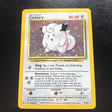 Pokemon Clefairy Holo Rare #5/102 - Base Set WOTC MP/ Light play small crease
