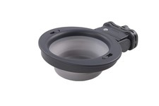 Dexas Popware for Pets Collapsible Kennel Bowl, Light Gray, Round PW270432429