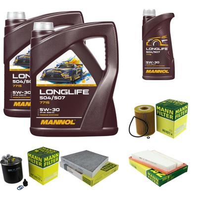 MANN Inspektionspaket 11L MANNOL Longlife 504/507 5W-30 für Mercedes S211