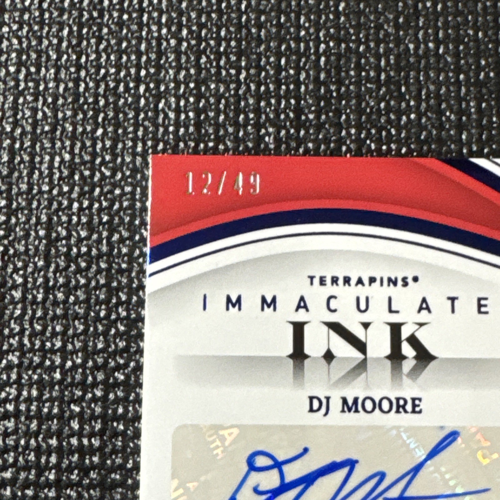 2023 Panini Immaculate Collegiate Immaculate Ink BLUE DJ MOORE Auto /49 Maryland view 5
