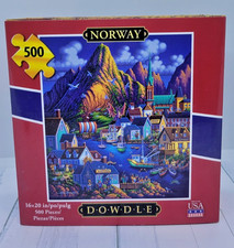 Jigsaw Puzzle "Norway" 500 Piece Made in USA New Dowdle Folk Art 16X20 in