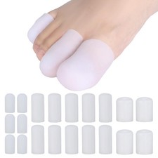 20Pcs Silicone Gel Toe Protectors - Cushion Caps for Ingrown Toenails, Blisters,