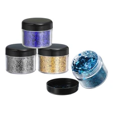 4 Jars Holographic Chunky Glitter, Craft Glitter Powder, 4 Colors