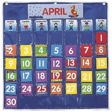 Fun Express Classroom Calendar Pocket Chart Daily Schedule