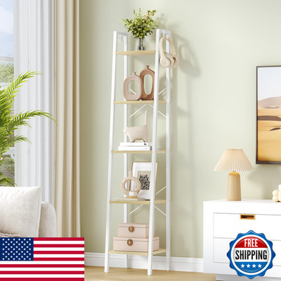 Hzuaneri Ladder Shelf Bookshelf Bookcase Freestanding Corner Storage Shelve 2