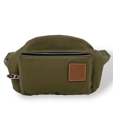 Loewe Anagram Bum Bag Crossbody Canvas Green Shoulder Bag Fashion Trend Auth