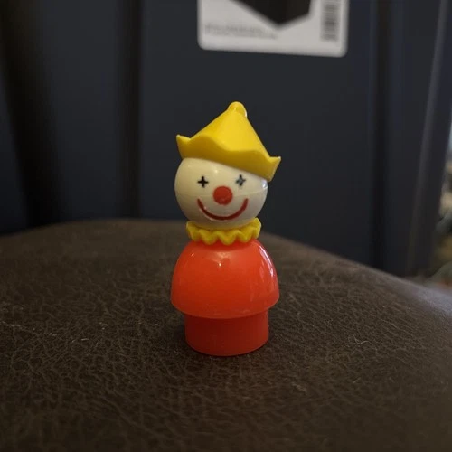 Vintage Little People Fisher Price Clown Red Clothes Yellow Hat and Collar Toys