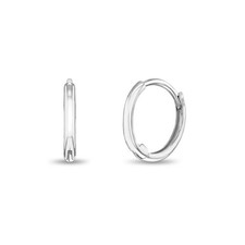 14k White Gold Plain Polished Endless Hoop Earrings For Girls and Pre-Teens 9mm