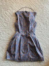 NEW Zara Woman Paisley Sleeveless A-Line Knee Length Dress Blue Multicolor
