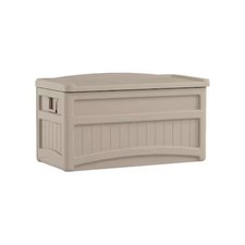 Suncast Db7500 73 Gal Resin Deck Box With Seat, Light Taupe