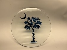 Stained Glass Supplies, South Carolina flag, Hand painted Kiln fired medallion