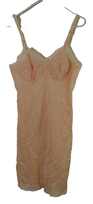 Light pink vintage lingerie slip lace gossard artemis 34 women's Nylon
