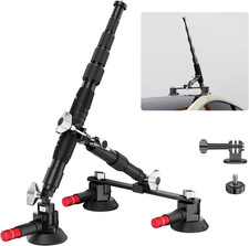Car Mount with Triple Suction Cup, Camera Mount Kit with Telescopic Extension Po