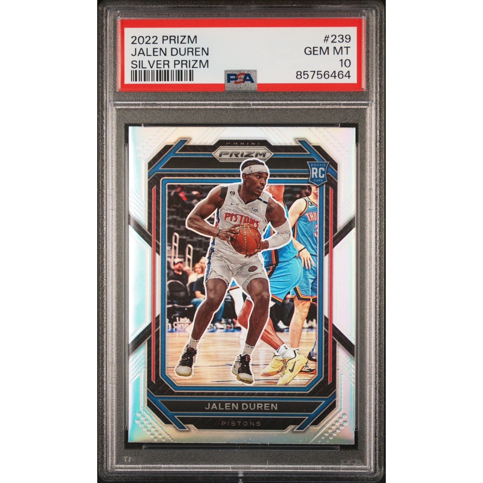 2022-23 Panini Prizm #239 Jalen Duren Prizms Silver PSA 10 RC