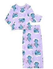 DISNEY LILO STITCH  PURPLE  Two 2 Piece Pajama Set  Girls' Size X-SMALL 4/5