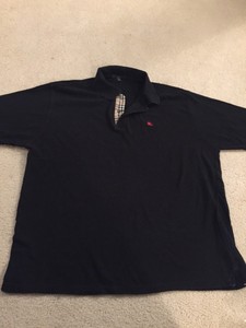 burberry black polo mens