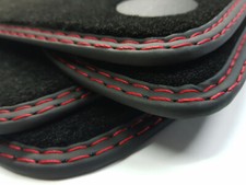 Doppelnaht Rot Fußmatten für NISSAN Juke ab Bj.2010 4 Tlg F15 ab Bj.2010 Velours