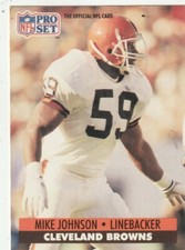 FREE SHIPPING-MINT-1991 Pro Set Mike Johnson #120 BROWNS PLUS BONUS CARDS
