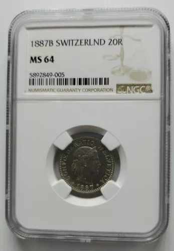 1887B Switzerland 2 OR NGC MS64