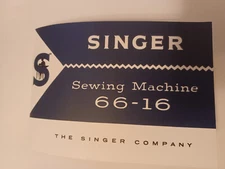 Singer 66-16 Sewing Machine Manual (1954 Black Edition)  Reproduction