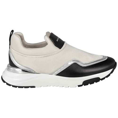 Salvatore Ferragamo White/Black Columbia Low Top Sneakers, Brand Size 6 C