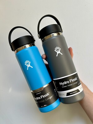 Hydro Flask 2本セット NEW! Hydro Flask SET OF 2 WIDE MOUTH 20oz BOTTLES w/Lids in Stone