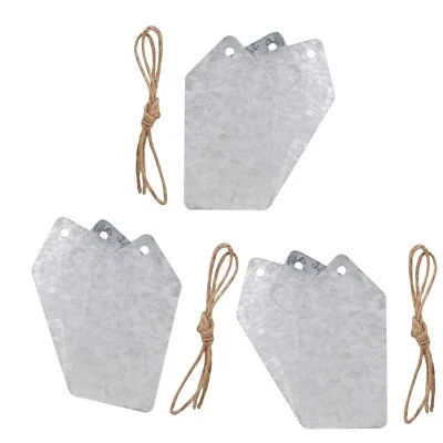 Galvanized Metal Tags 4x2-inch Pointed Top Shape, 9-ct. By Crafter's Square