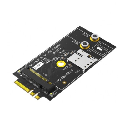 NGFF M.2 Key A+E To Key B Adapter With Card Slot For 3G LTE WWAN Modem