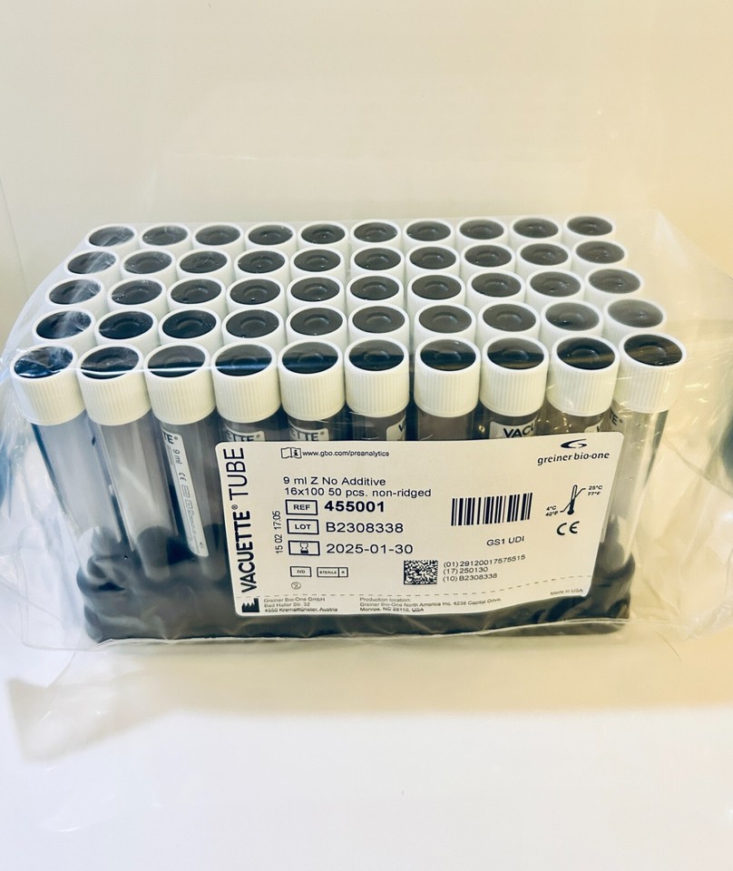 Greiner Bio One 9 mL VACUETTE No Additive PRF Blood Collection Tube