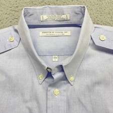 Forsyth of Canada Dress Shirt Mens Large Blue Button Up Long Sleeve Uniform Work