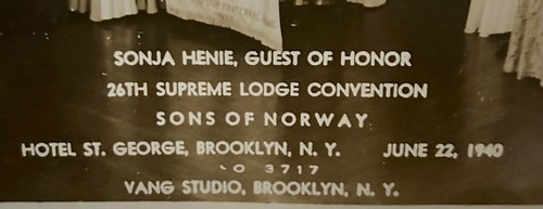 Sonja Henie B&W Photograph 1940 Sons of Norway Honoree Event 8"x 12" - Picture 3 of 5