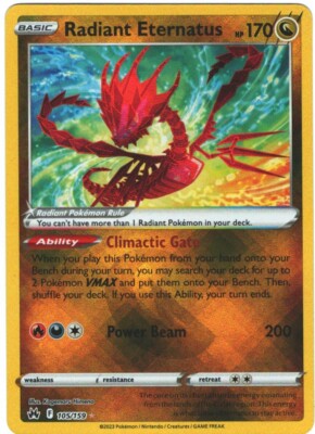 Radiant Eternatus 105/159 Crown Zenith Holo Rare Pokémon TCG