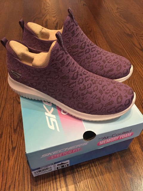 skechers air cooled memory foam purple