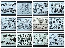 Pochoir modèle au choix Frise Alphabet Papillon Fleur Chat Mariage Fée 26cm