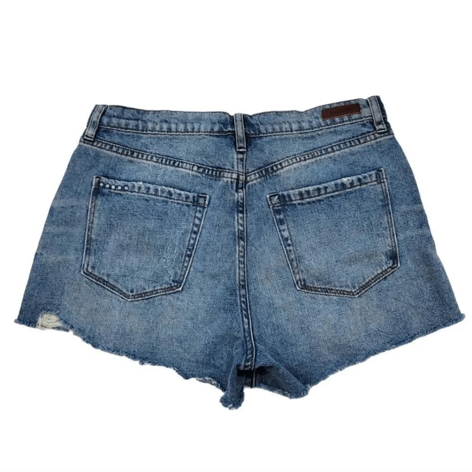 Pantalones cortos de mezclilla de tiro alto desgastados Blank NYC The Barrow talla 30 Foto 4 de 4